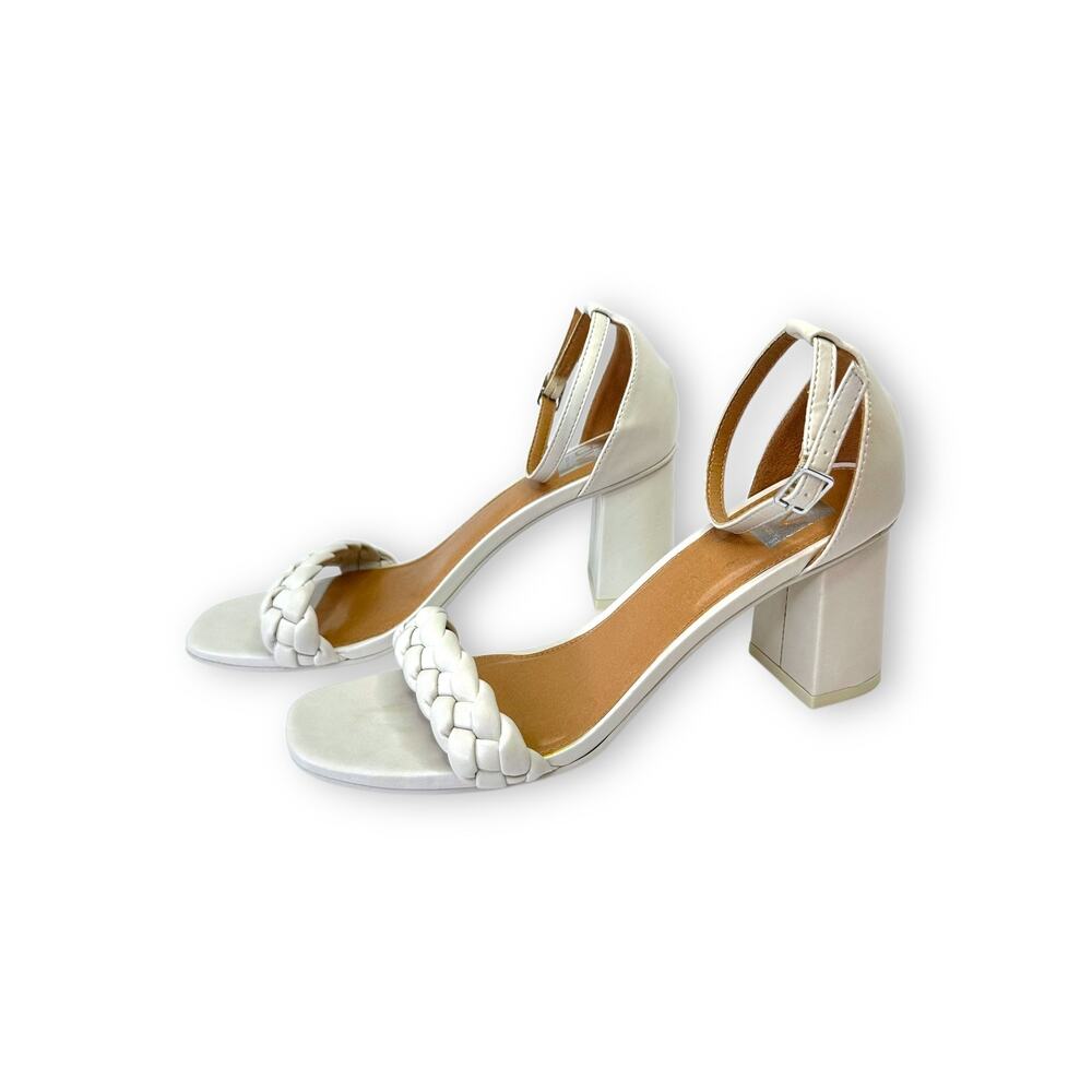 DV Dolce Vita Women's Hilo Sandals Size 11 Ivory Cream Braided Block Heel Sandal - Picture 10 of 10